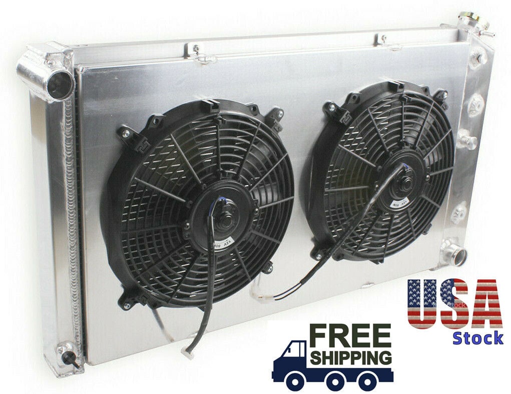 3Row Radiator Shroud 2Fan For 1968-87 Chevy El Camino 1970-77 Monte Carlo G-Body