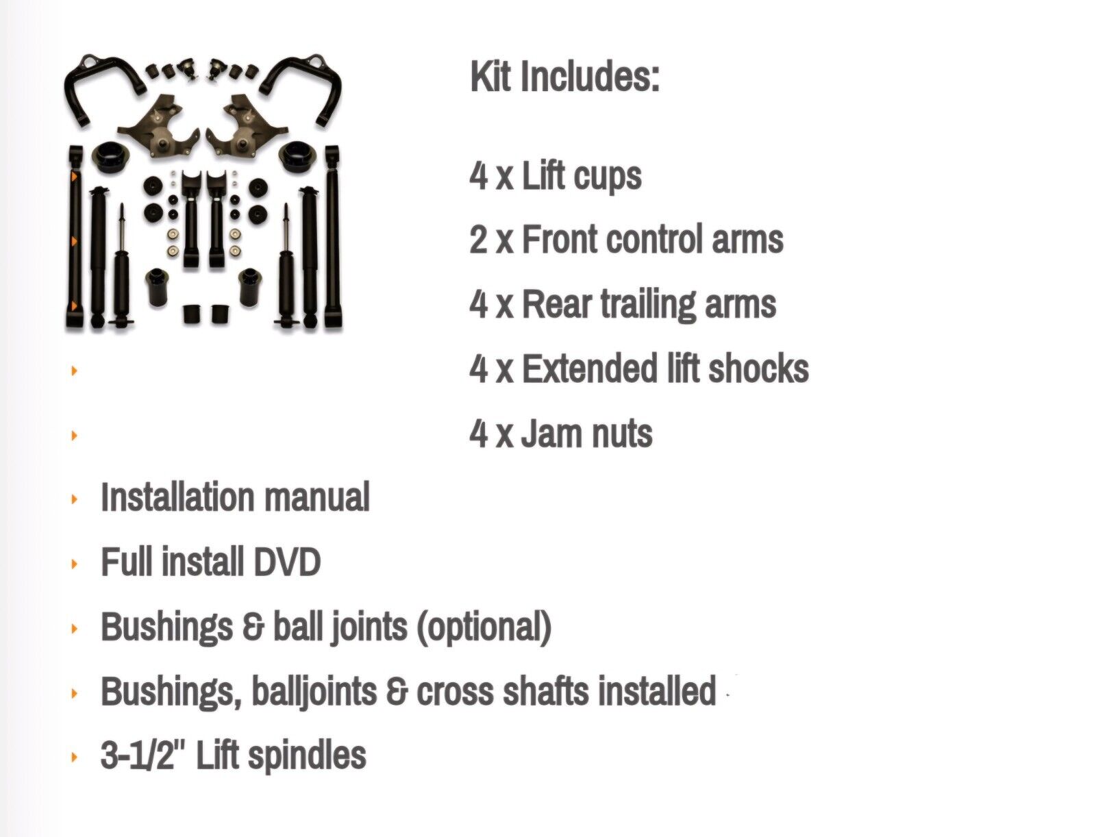 Lift Kit Size: 3″, 5″, 7″, 10″ 78-88 GM G Body