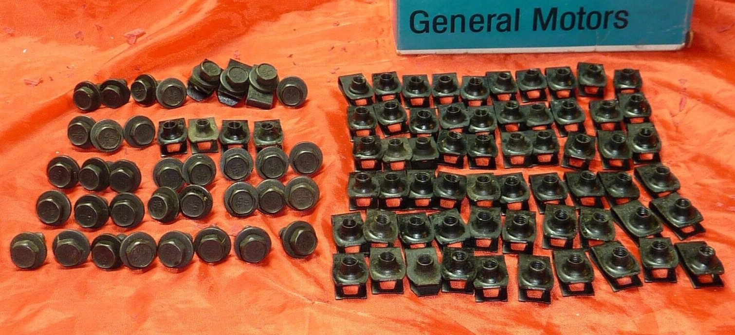 NOS GM U Nuts & 6mm Bolts Huge Lot over 100 pc. Original Corvette G Body 80s 90s