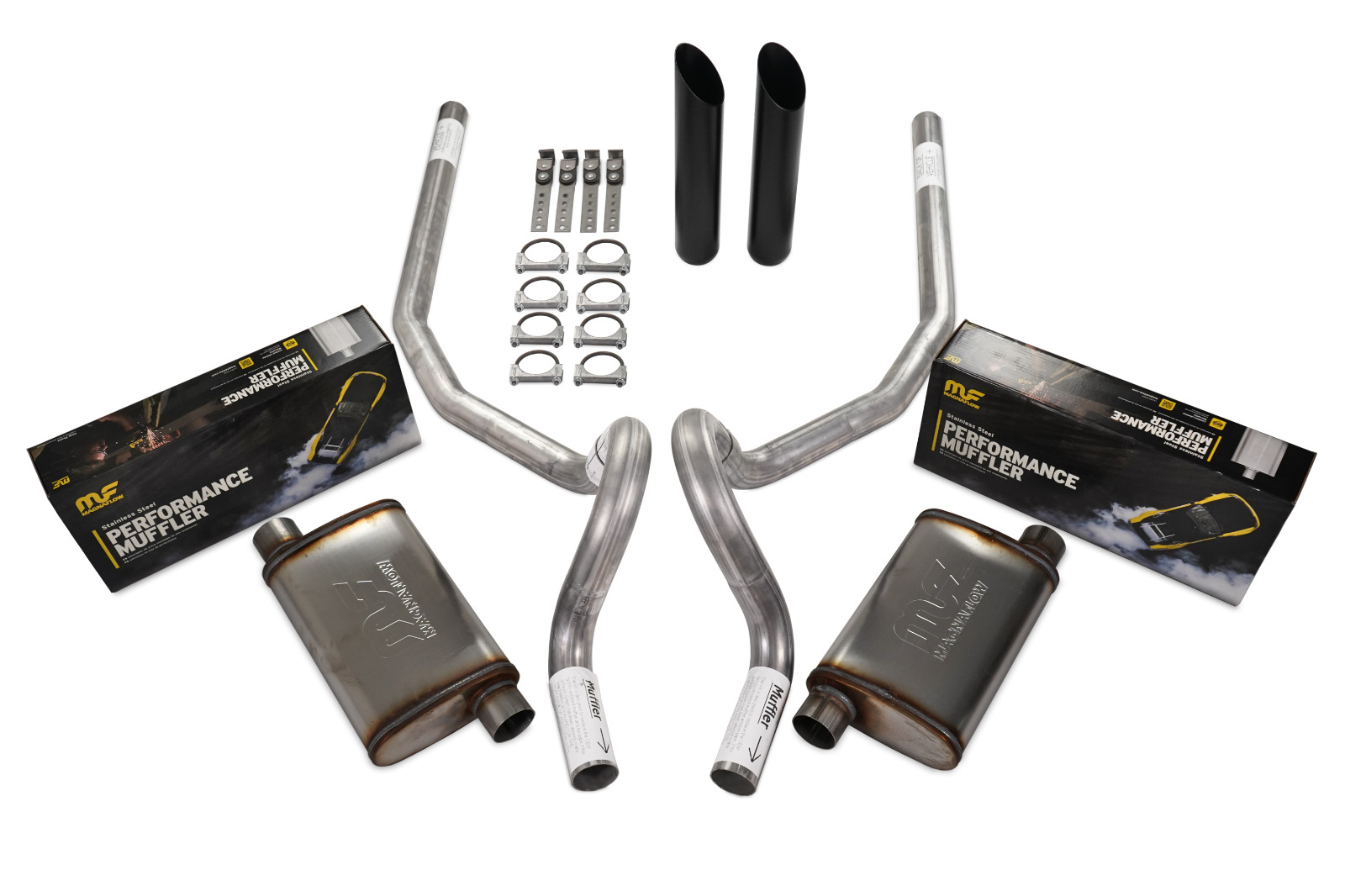 78-88 GM G Body Car 2.5″ Dual Exhaust Kit Magnaflow Stainless Rear Exit Black T