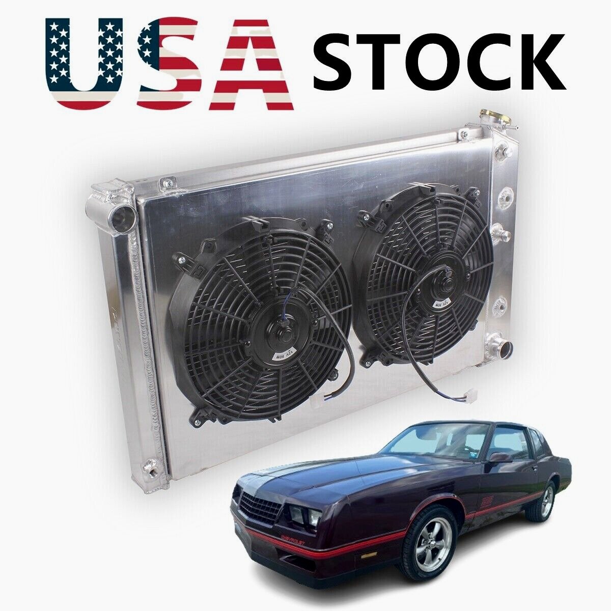 4 Row/Core Radiator&Shroud&Fan For Chevy Camaro 70-81/ Monte Carlo 78-87 G-Body