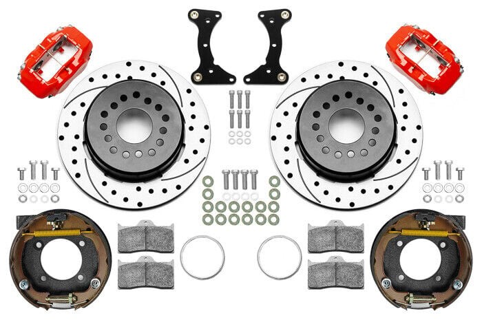 WILWOOD 140-17121-DR Brake Kit Rear Red FDL Drilled 12in GM G Body