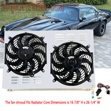 For 1970-1981 CHEVY CAMARO MONTE CARLO G-BODY Aluminum Shroud+Electric Fan+Relay