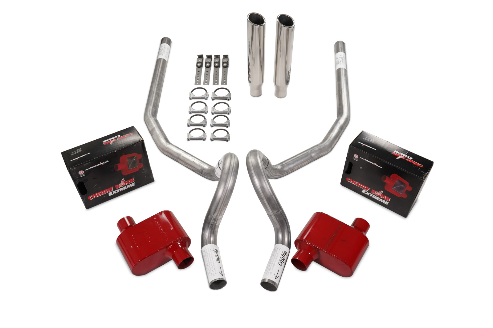 78-88 GM G Body Car 2.5″ Dual Exhaust Kit Cherry Bomb Extreme Rear Exit RC Tip