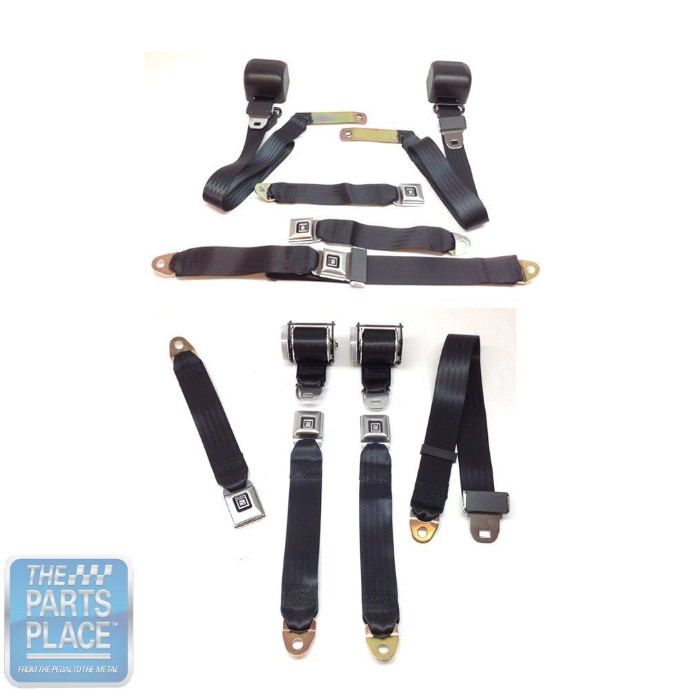 1978-88 GM G Body Cars Factory Style Front Bench & Rear Seat Belts – Black