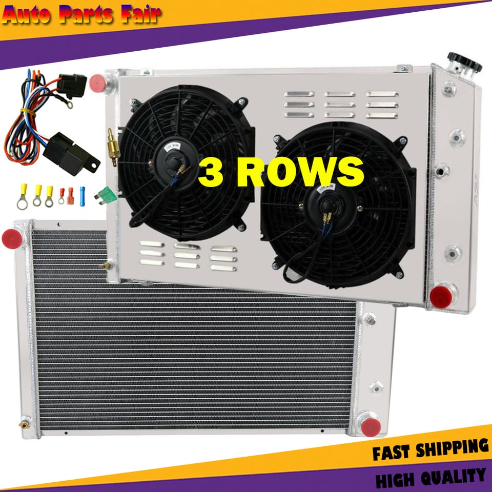 Fit 1978-1987 Chevy Monte Carlo SS Olds Cutlass G-body 3-Row Radiator Shroud Fan