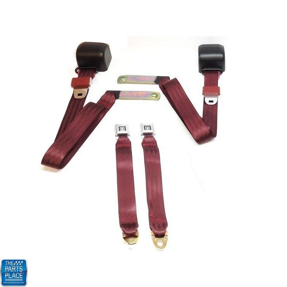 1978-88 GM G Body Cars Factory Style Front Bucket Seat Belts – Pair – Maroon