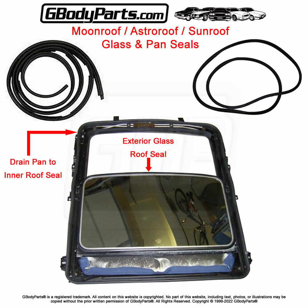 78-88 GM w/FACTORY Astro Sun Moon Roof Weatherstrip GLASS & PAN Seals GM20062590