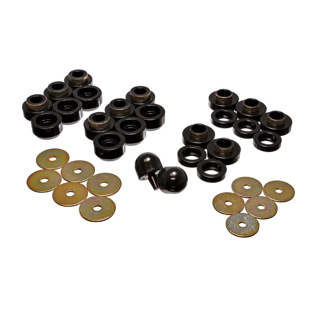 Energy Suspension 2.4107G; Body Mount Bushing Kit Black for 97-06 Jeep TJ