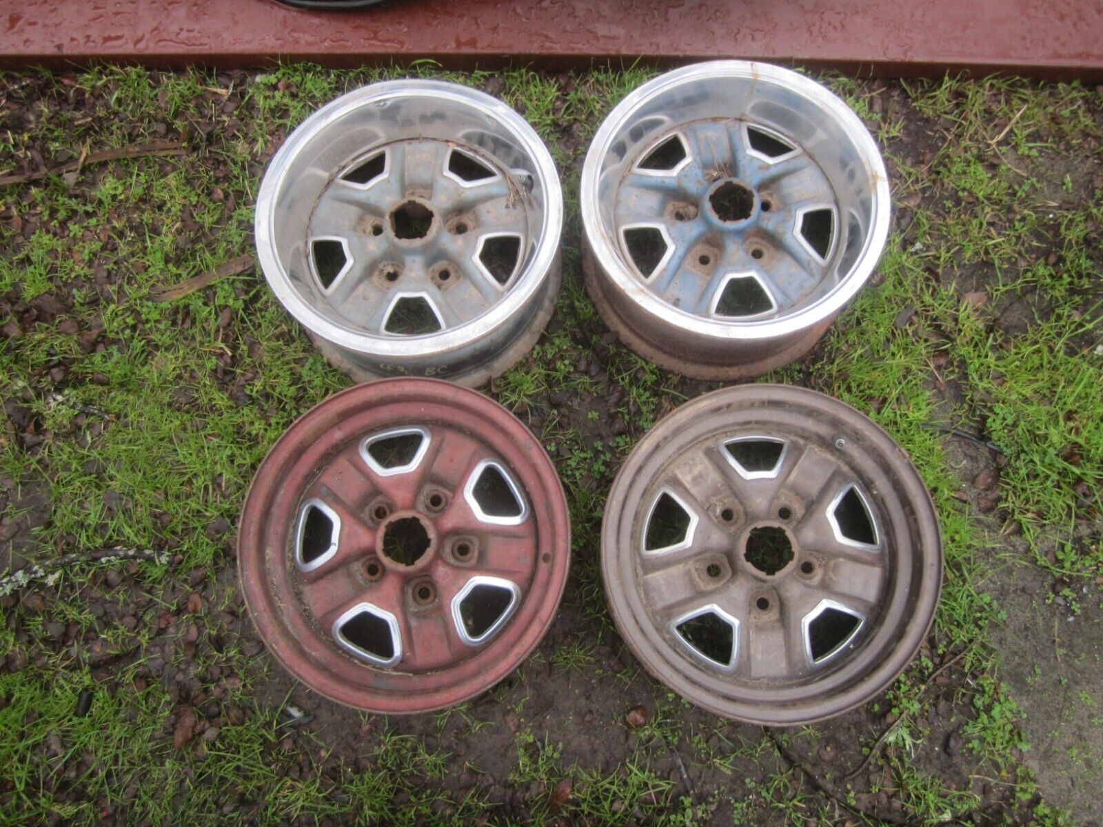 4 14×6 JJ Oldsmobile Cutlass Rally Wheels trim Rings OEM SET G BODY L@@K #2