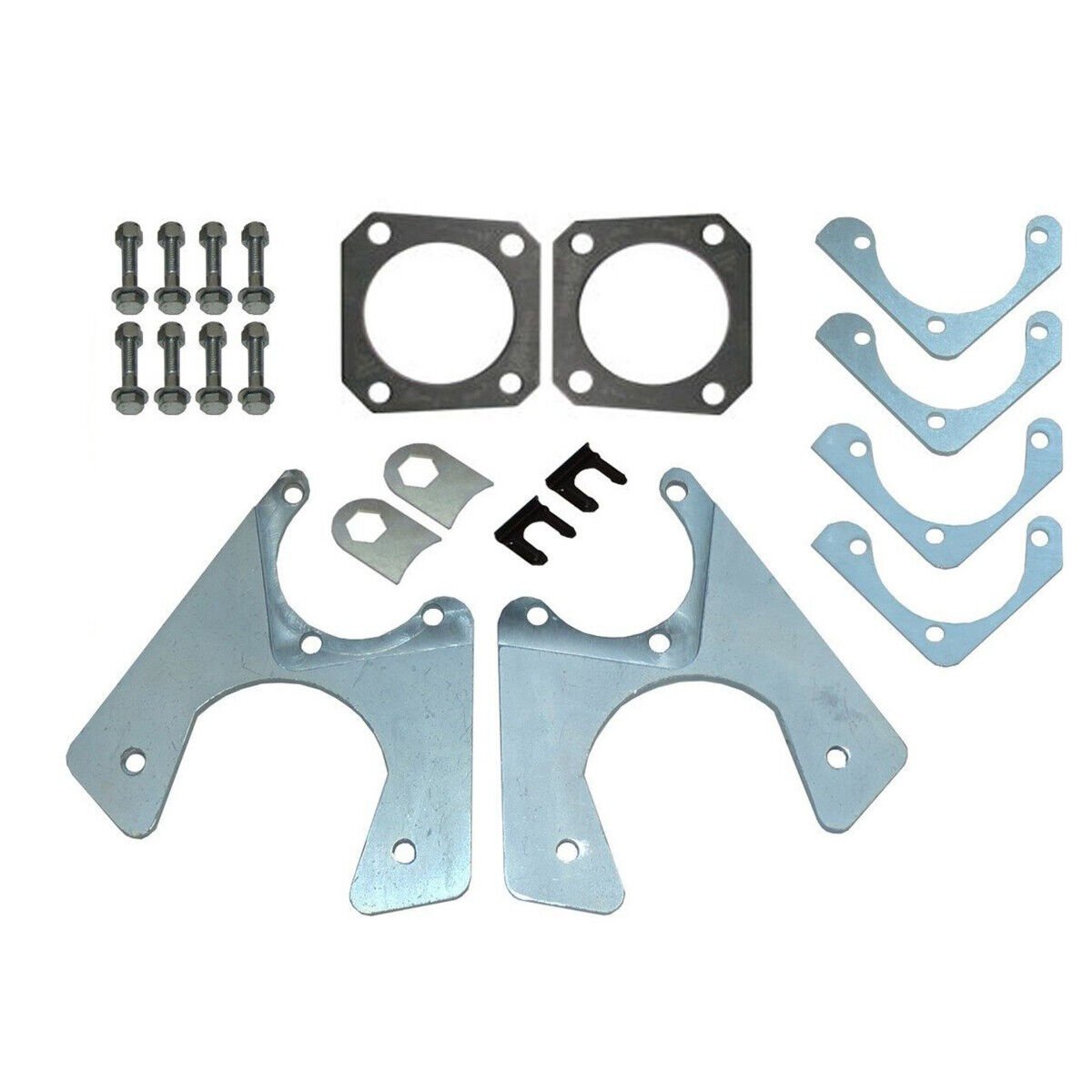 64-81 all GM 10 12 Bolt Rear Axle End Disc Brake Conversion Caliper Bracket Set