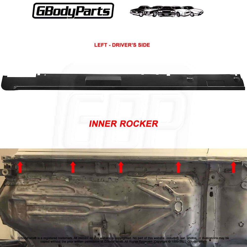 78-88 A/G Body Exterior Underside INNER ROCKER PANEL Patch – Driver’s Side LH