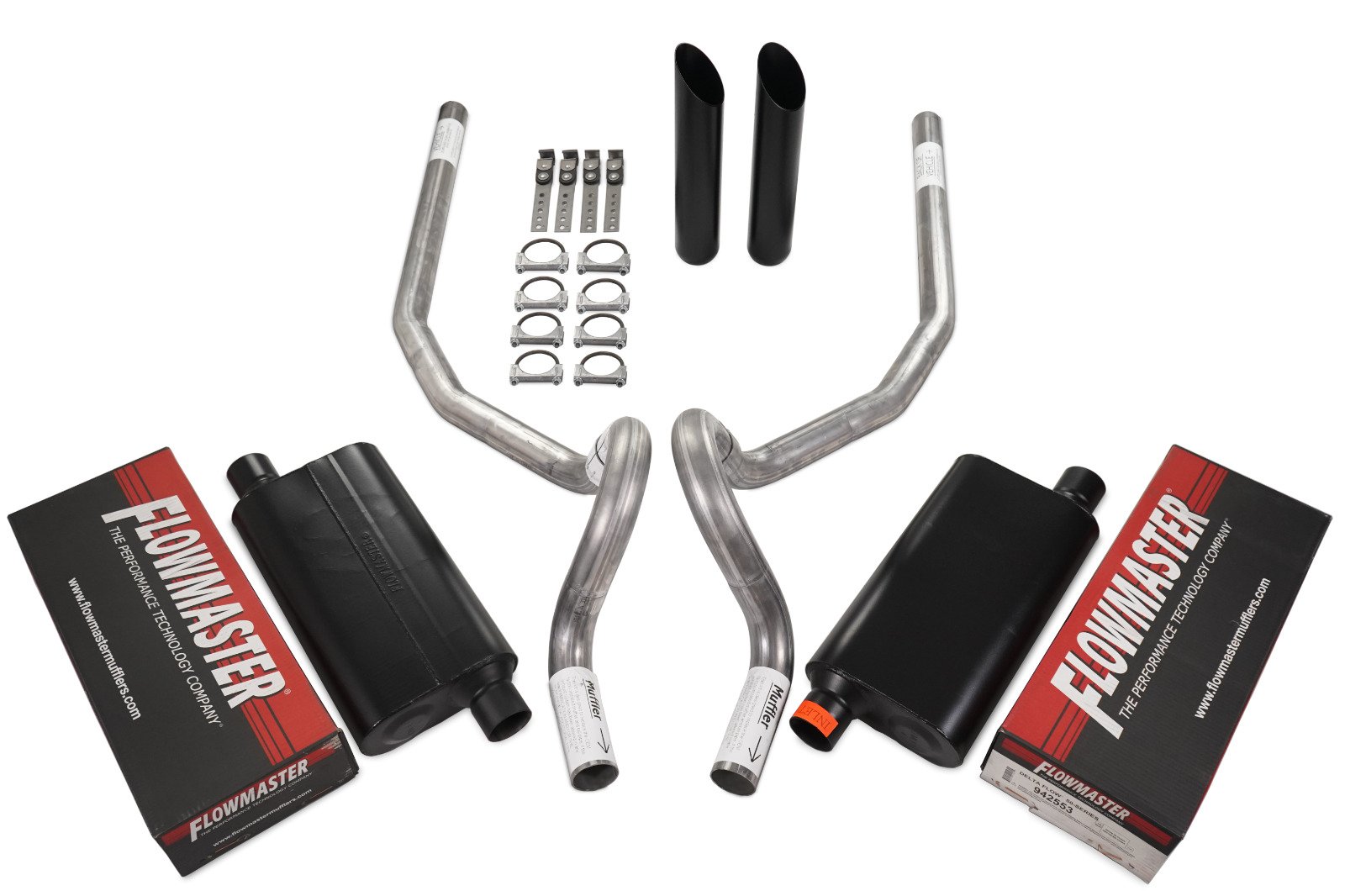 78-88 GM G Body Car 2.5″ Dual Exhaust Kit Flowmaster 50 Series DF Rear Exit BW