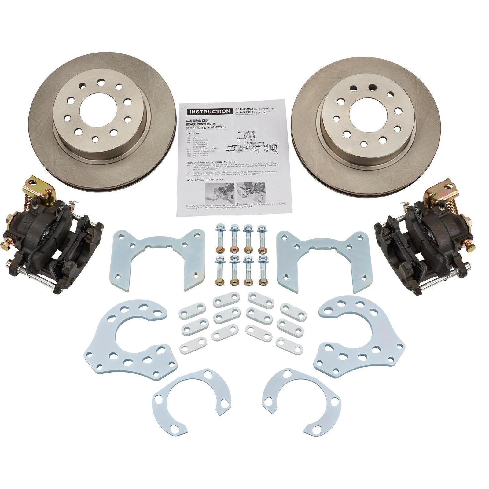 Bolt-On Rear Disc Brake Kit w/ E-Brake Caliper, Fits Ford 9 Inch