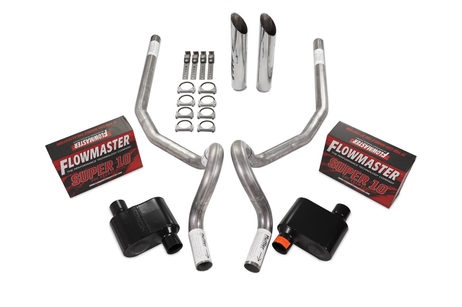 78-88 GM G Body Car 2.5″ Dual Exhaust Kit Flowmaster Super 10 Rear Exit SW Tip