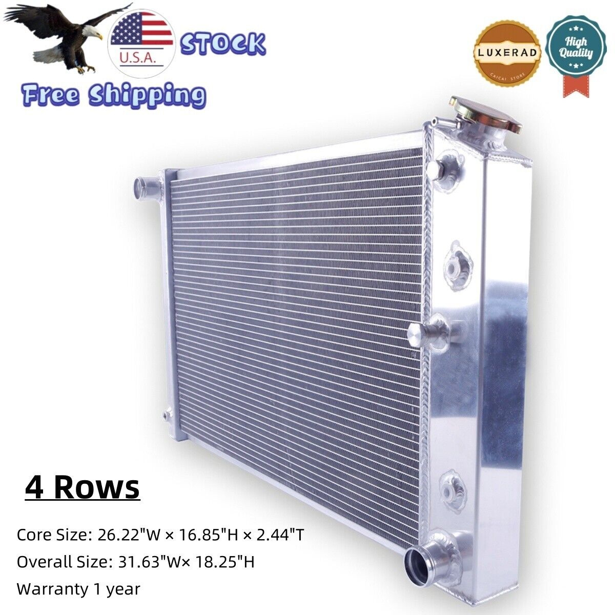 4Row Aluminum Radiator For Chevy Camaro 1970-1981/Monte Carlo 1978-1987 G-Body/C