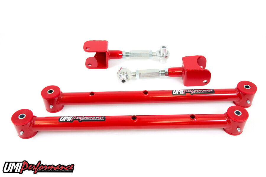 UMI 78-88 G-Body 12-Bolt Non- Adj. Lower & Adj. Upper Control Arm Kit RED 301519